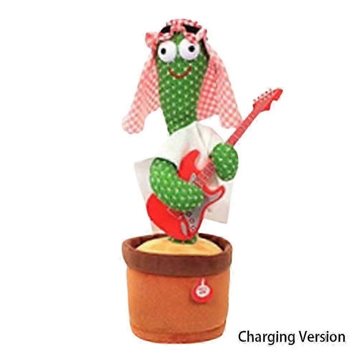 Jucarie interactiva pentru copii, cactus dansator, 120 melodii, 32cm, set plush