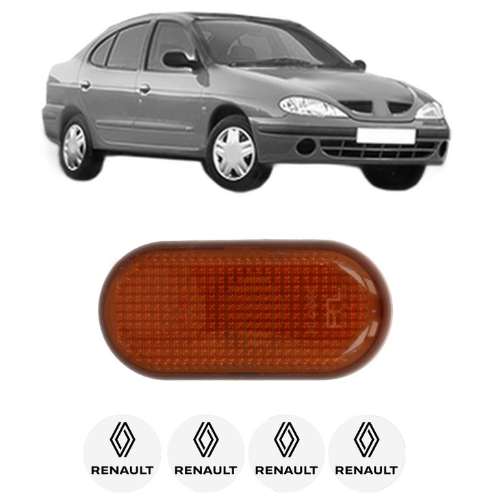Semnalizator Partea Dreapta / Stanga RENAULT MEGANE I Classic (LA0/1_) din 1996-2008, Auto, Blic, 4 Stickere auto cu RENAULT