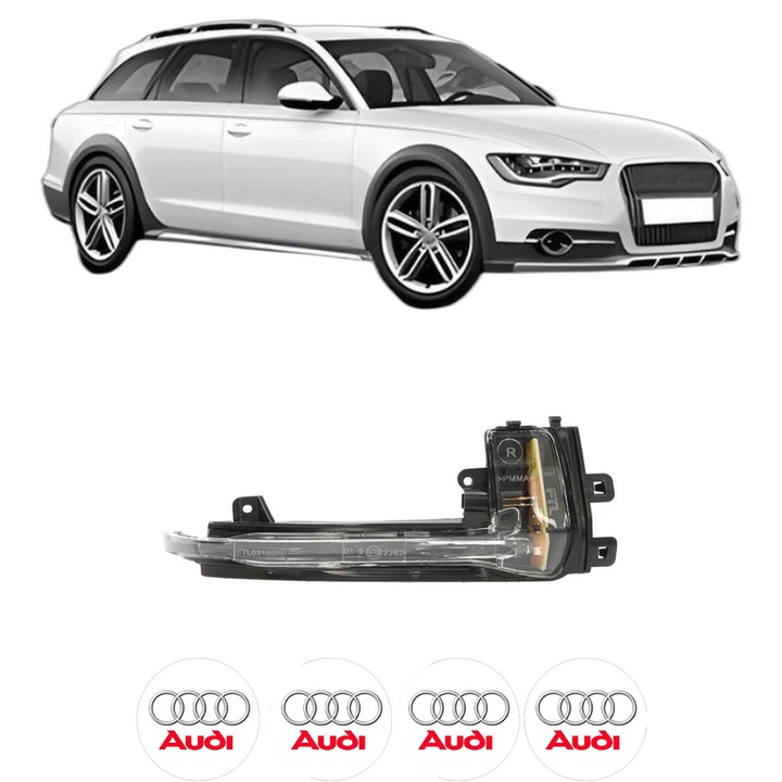 Semnalizator Partea Dreapta AUDI A4 Allroad B8 (8KH) din 2009-2016, Auto, Blic, 4 Stickere auto cu AUDI