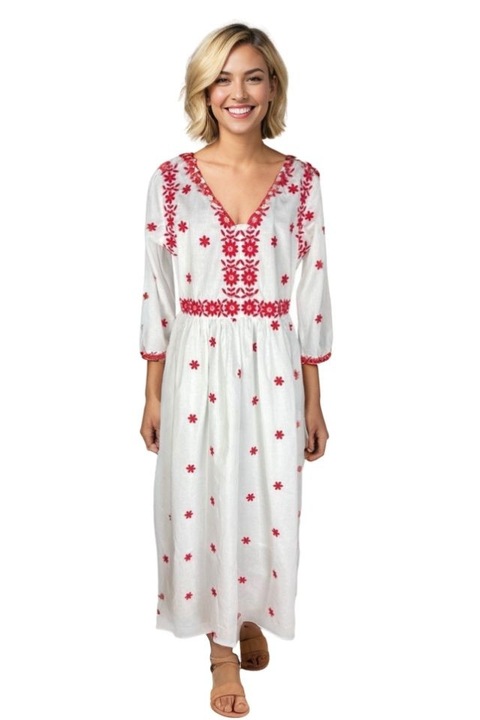 Női ruha S25, Piros/Fehér