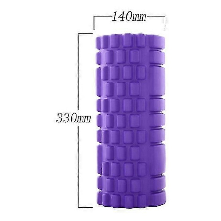Rola de masaj din spuma pentru muschi, 13.5x32.8cm, portocalie si mov, set de accesorii fitness