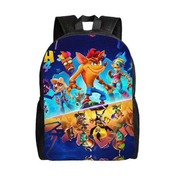 Ghiozdan unisex Crash Bandicoot, Oxford 600D, multicolor