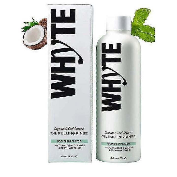 Вода за уста, 2025, комплект 3 броя, без алкохол, без флуор, с етерични масла, бял