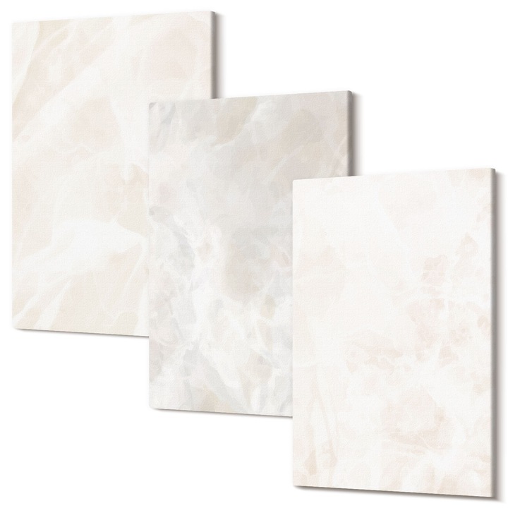 Tablouri modulare perete, Wallfluent, Structura de marmura eleganta, 3 piese, 3x40x60 cm, Decorativ, Modern, 040030010480000288893