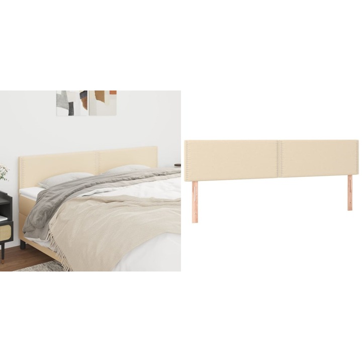 Tablii de pat, 2 buc, crem, 90x5x78/88 cm, textil