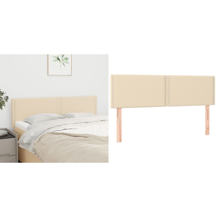 Tablii de pat, 2 buc., crem, 72x5x78/88 cm, textil