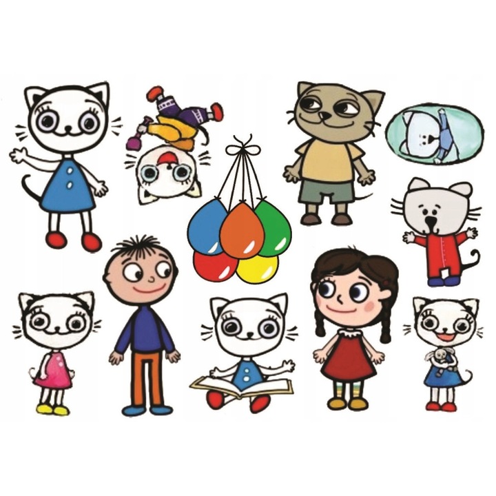 Tatuaje temporare PartyPro, set 11 bucati, motivatii colorate, pentru petreceri