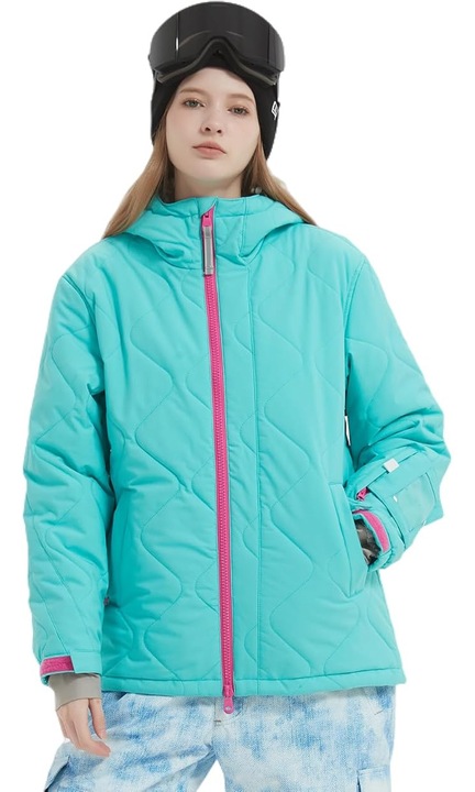 Jacheta de schi pentru Femei, impermeabila si calduroasa pentru sporturi de iarna – rezistenta la vant, respirabila si confortabila pentru munte si activitati outdoor, Turcoaz, Marime 2XL
