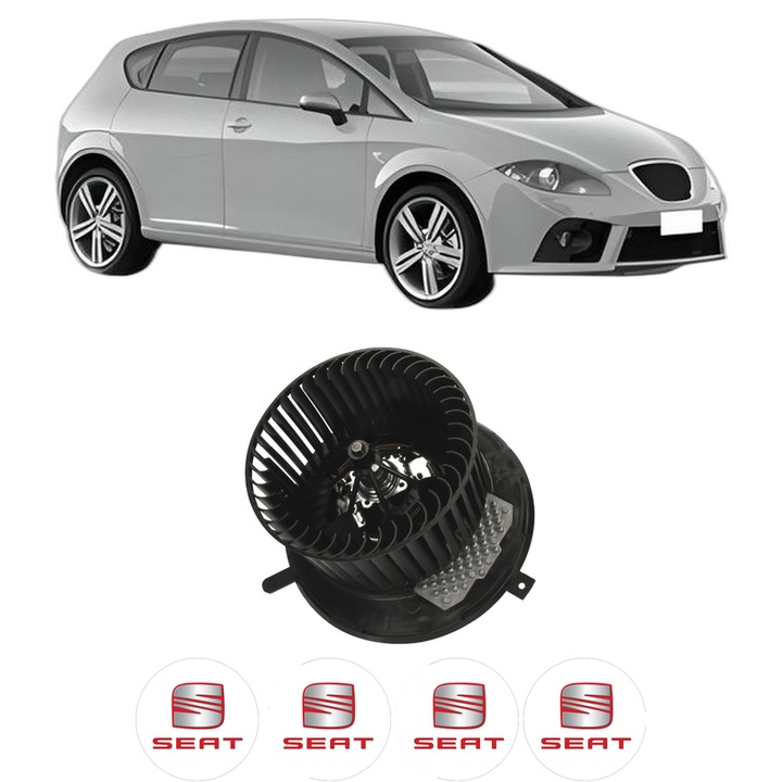 Ventilator Aeroterma Habitaclu SEAT LEON (1P1) din 2005-2013, auto, 4x Stickere Auto cu SEAT