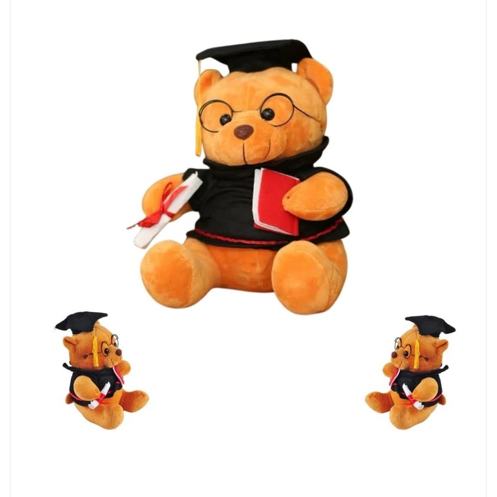 Ursulet Plus Absolvent 20 cm, Ballagási Ajándék, Toga, Diploma és Szemüveg, Többszínű, Aymax®