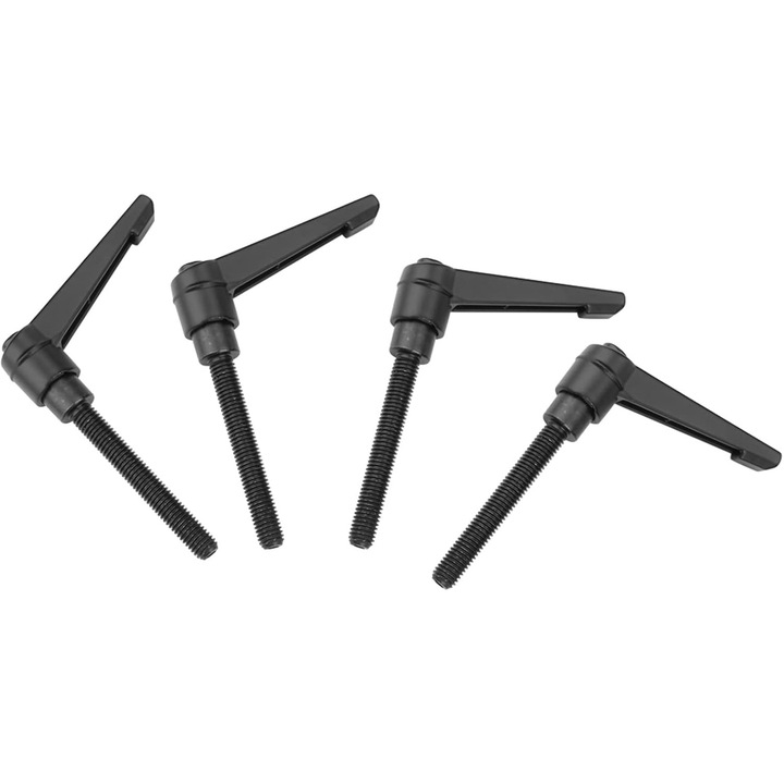Fafeicy – 4 darabos állítható szorítókaros fogantyú készlet, M5 külső menet, rozsdamentes acél, gépekhez, fekete