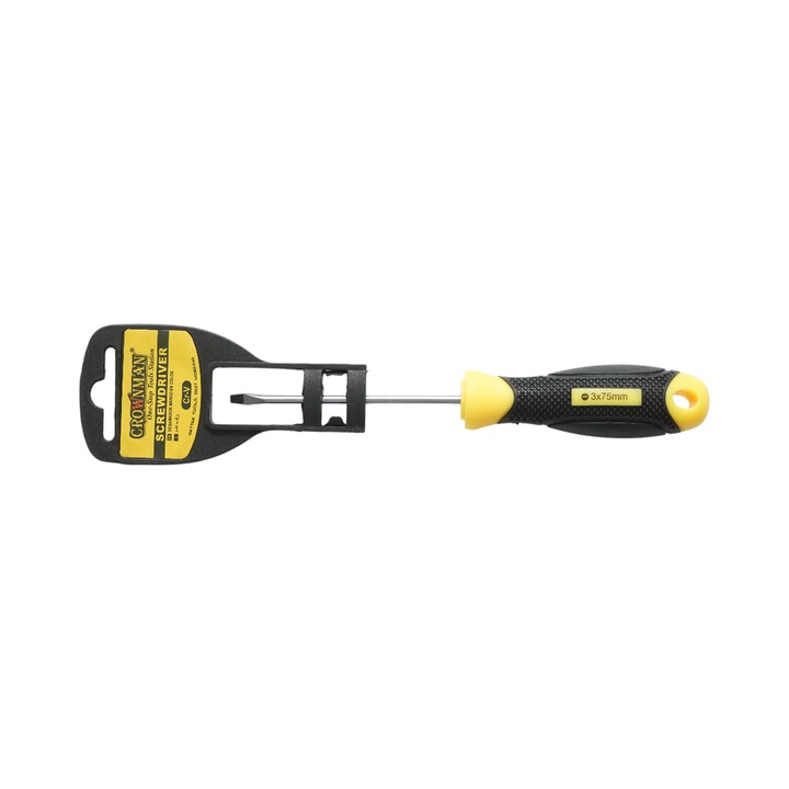 Crownman professzionális Cr-V laposfejű csavarhúzó 3x75mm mágneses heggyel