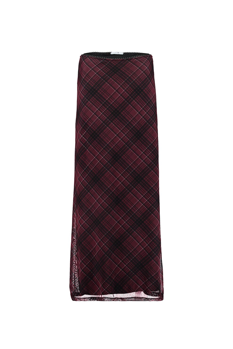 Hailys, Fusta maxi in carouri, Alb, Negru, Violet tyrian, M