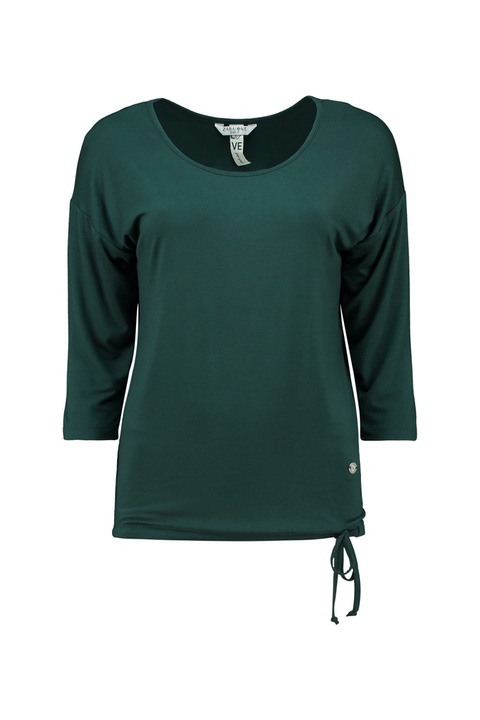 Zabaione, Bluza cu decolteu rotund si maneci 3/4, Verde englez, XL