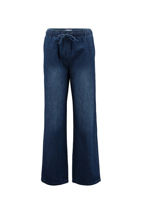 Hailys, Blugi evazati cu snururi de ajustare, Albastru inchis/Alb murdar