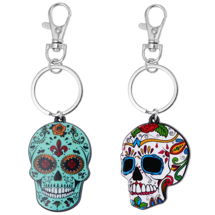 Set 2 brelocuri schelet Halloween, metal, multicolor, 12.8x4x1cm