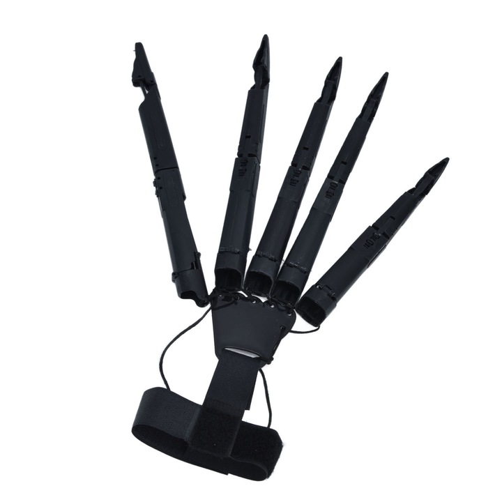 Degete articuate pentru costum Halloween si Cosplay, negru, 25cm, plastic