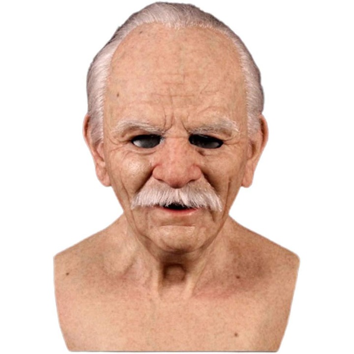 Masca de Halloween pentru batran, din latex, unisex, dimensiune universala, detalii realiste