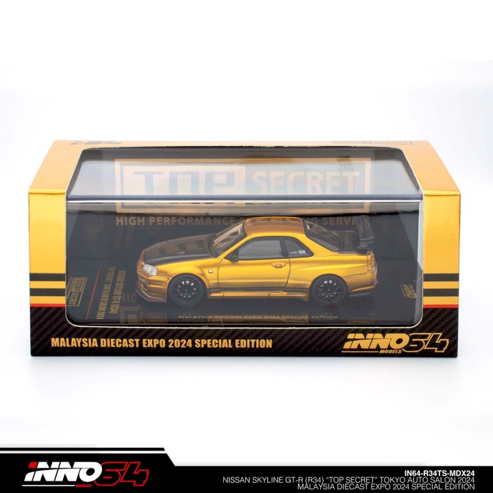 Machetă auto, Inno64, Nissan Skyline GT-R (R34), detalii premium, metal, 1:64