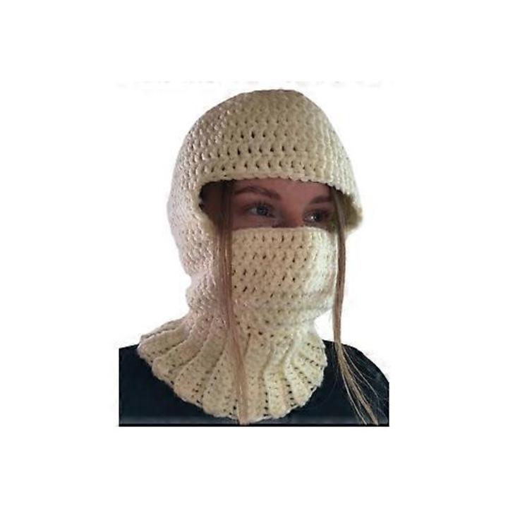 Caciula Halloween, tema fantoma, unisex, dimensiune unica, alb