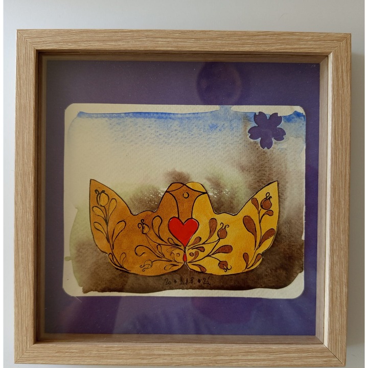 Tablou mic original mov inchis