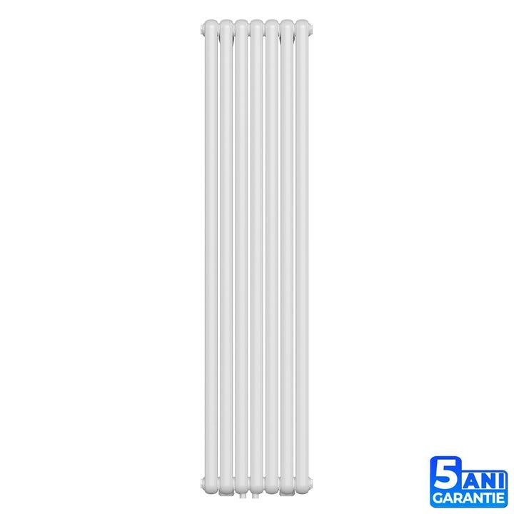 Calorifer vertical, otel, 188x44 cm, 2960 W, 7 elementi, Alb, Eleganza