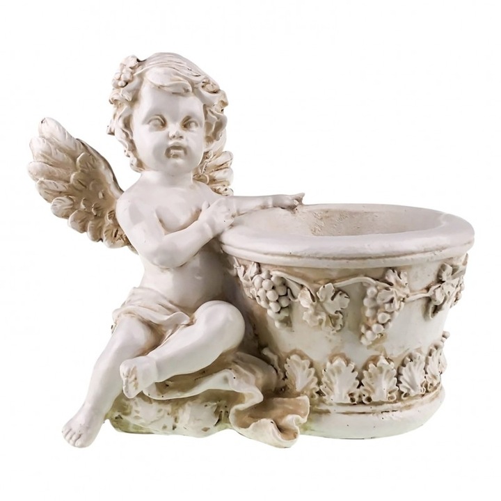 Inger din rasina cu ghiveci de flori.23X20 cm dreapta