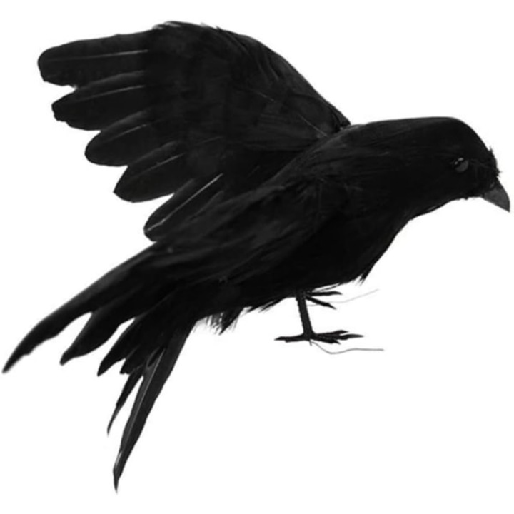 Cioara decorativa pentru Halloween, 30 cm, negru, aspect realist
