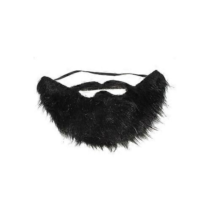 Set de mustata si barba cu banda elastica, negru, o marime, pentru petreceri de Halloween
