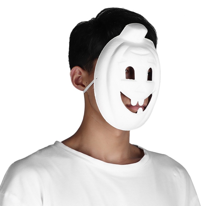 Set 5 masti albe pentru desenat, accesorii petrecere Halloween, material ecologic, adulti