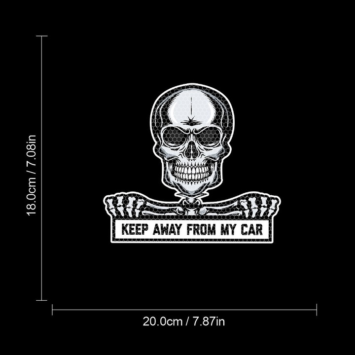 Set 2 stickere decorative auto Halloween, craniu infricosator, reflectorizant