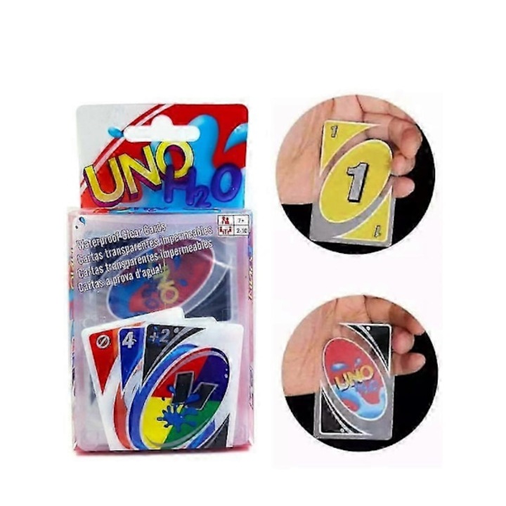 Társasjáték UN0 H2O, átlátszó, vízálló játékkártyák, készlet gyerekeknek, 7-12 év, 12+ év, 14+ év, 18+ év