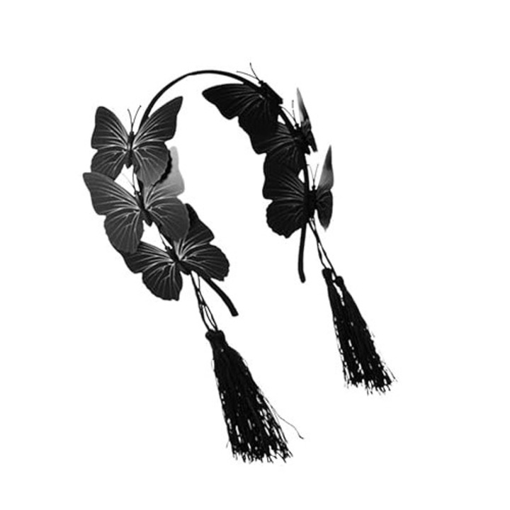 Bentita fluture neagra, accesorii par, design gotic, pentru Halloween, set