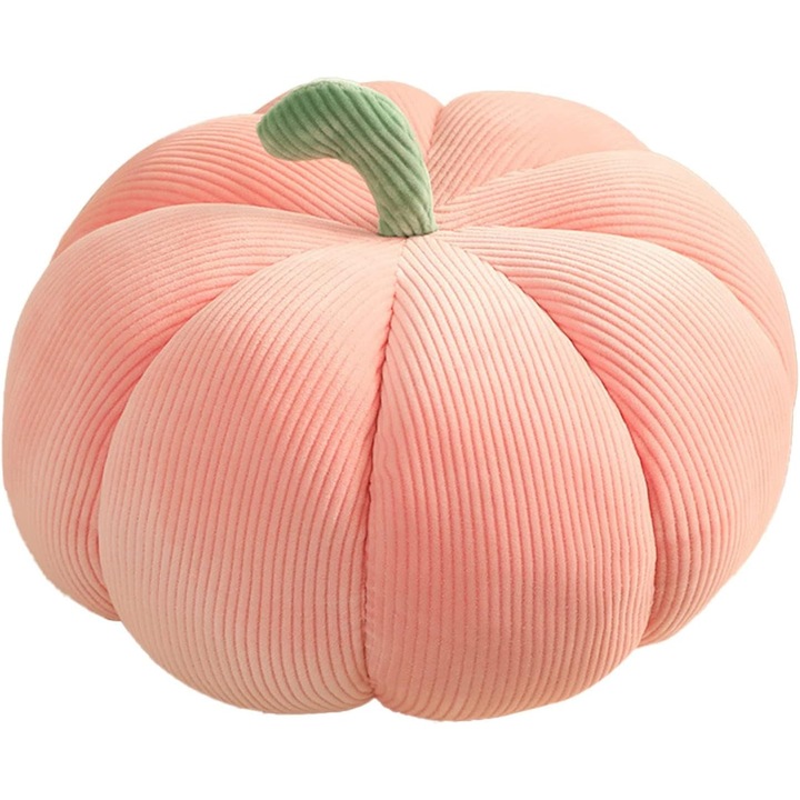 Díszpárna tök formájú, 18cm, rózsaszín, őszre és Halloweenre