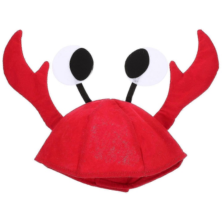 Palarie crab rosie, 36.50x30.00x2.00cm, material textil netesut