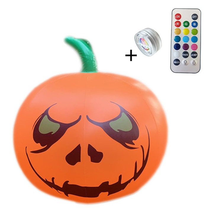 Dovleac gonflabil Halloween Set 16", decorativa, schimbare de culoare, 40cm, PVC