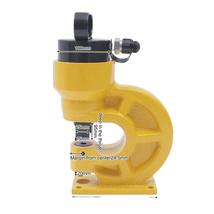 Set de unelte pentru perforare hidraulica, 31 tone, 95mm, galben, 4 matrite interschimbabile