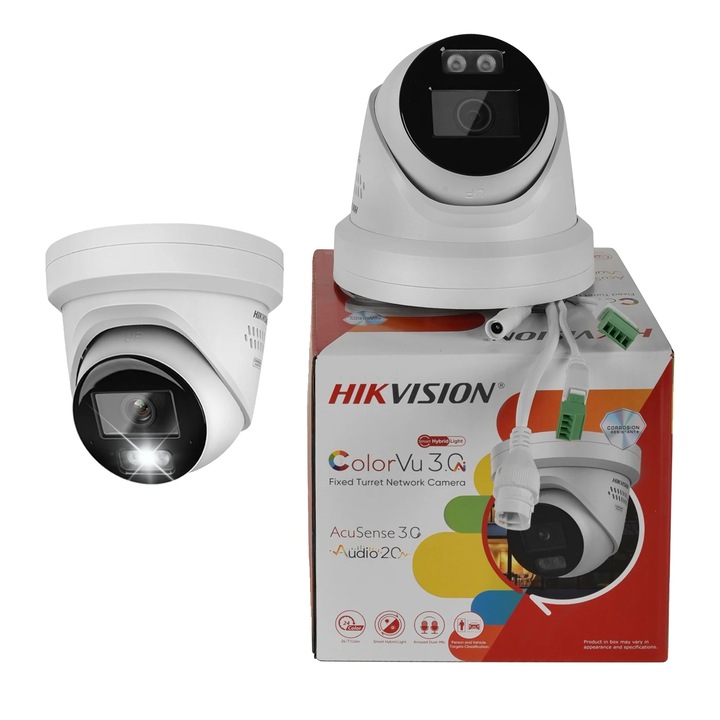 Камера за наблюдение, 8MP, двупосочно аудио, бяла светлина, 2.8mm