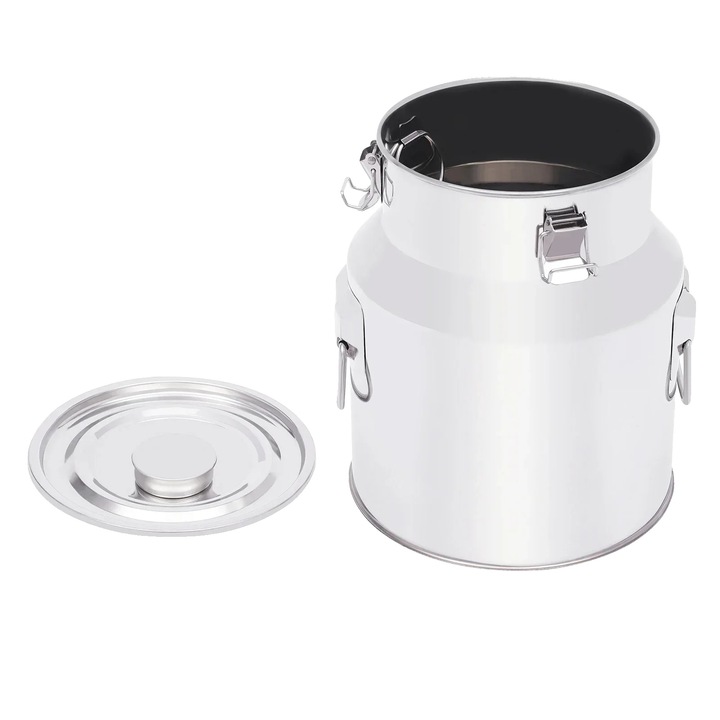 Rozsdamentes acél kancsó, 14 literes űrtartalom, légmentesen záródó kialakítás, ezüst