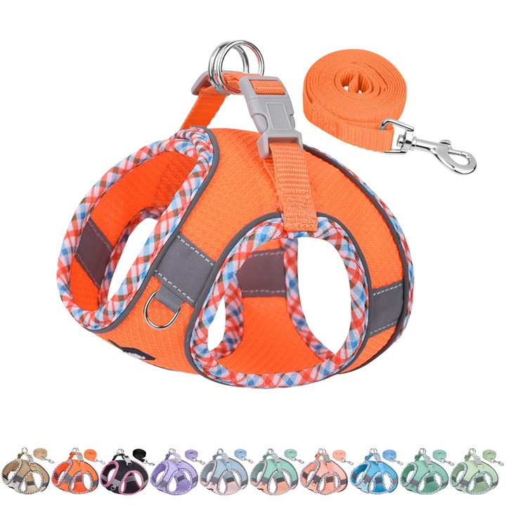 Ham caine AIITLE set ham si lesa, respirabil, reflectorizant, portocaliu, XXS