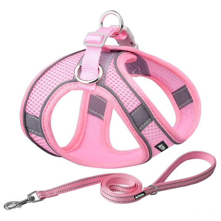 Ham ajustabil AIITLE cu vesta captusita si lesa, roz, marime S