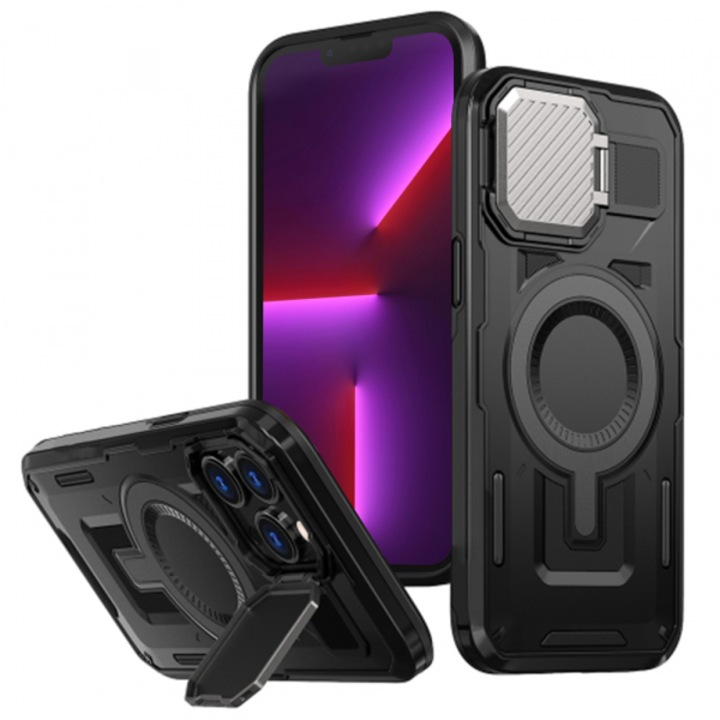 Husa MagSafe pentru Apple iPhone 13 Pro, CamVault, Neagra