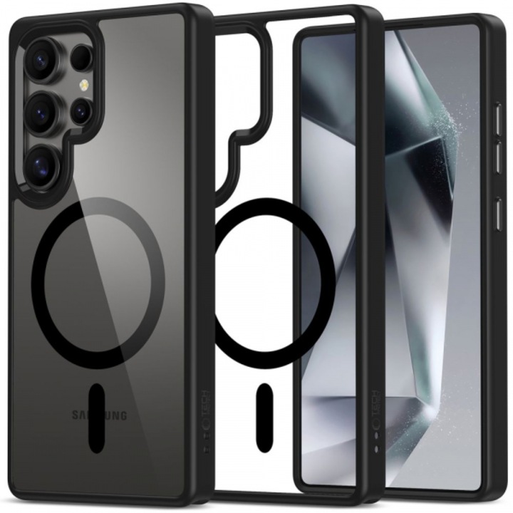 Husa MagSafe pentru Samsung Galaxy S25 Ultra S938, Tech-Protect, Magmat Clear, Neagra