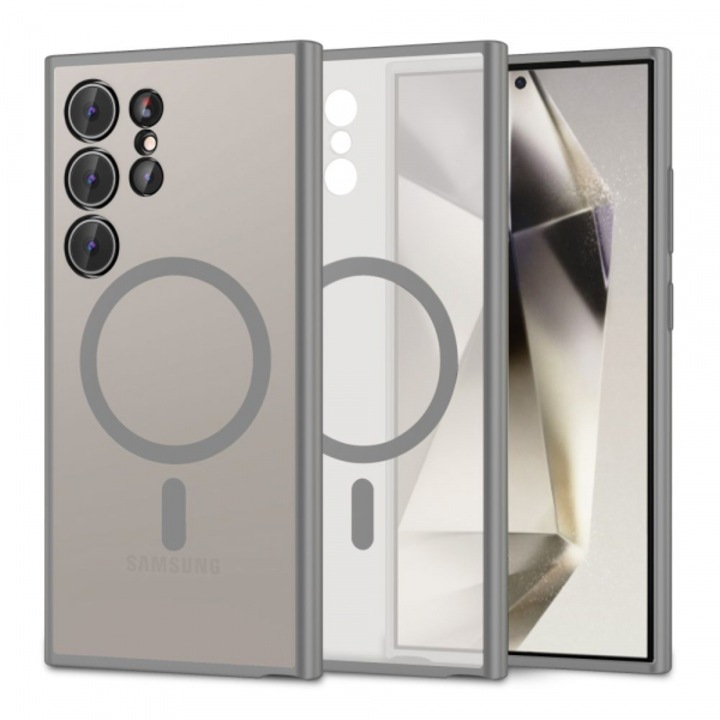 Husa MagSafe pentru Samsung Galaxy S24 Ultra S928, Tech-Protect, Magmat, Gri