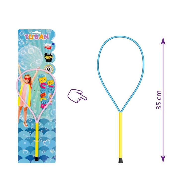 Cadru/inele pentru baloane de sapun Tuban, ergonomic, 50 cm, pentru copii si adulti, multicolor