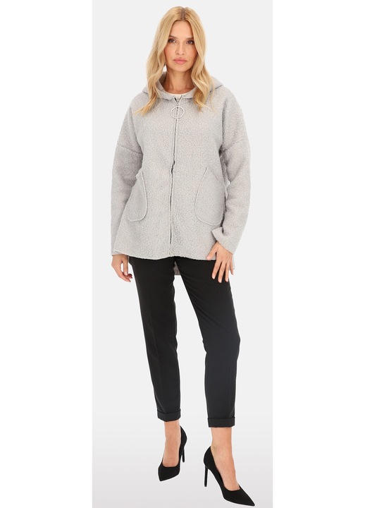 Jacheta dama, Perso, cu gluga, polieste, gri
