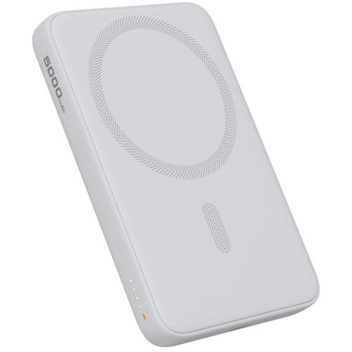 10.000 mAh, 20W wireless, magnetic, 1 x USB-C, 202.8g, alb