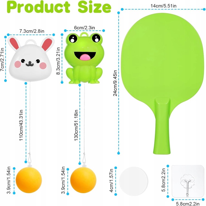 Set tenis de masa, design amuzant, inaltime ajustabila, pentru copii