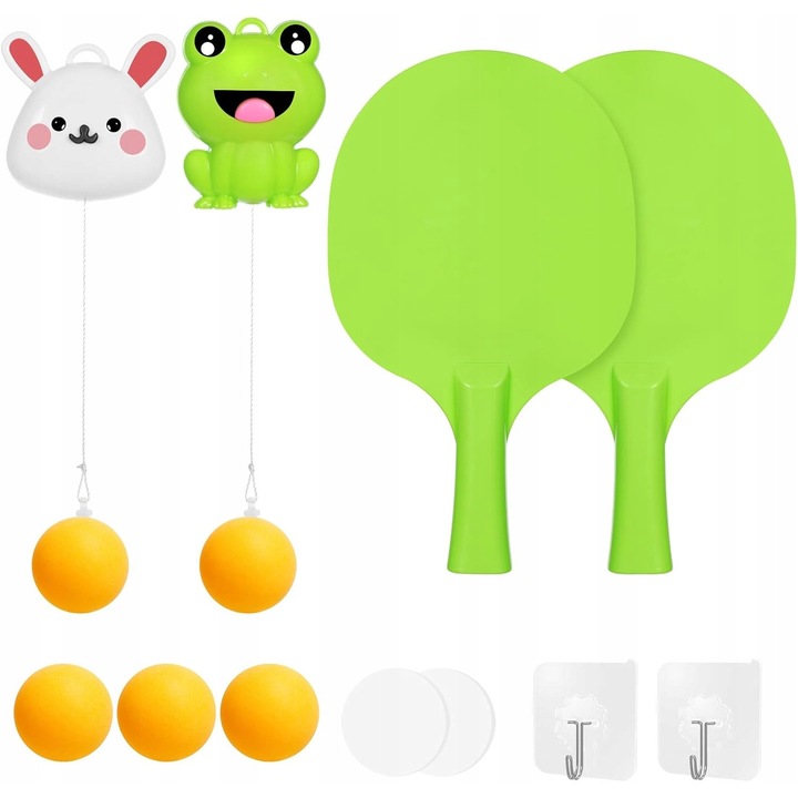 Set tenis de masa, design amuzant, inaltime ajustabila, pentru copii