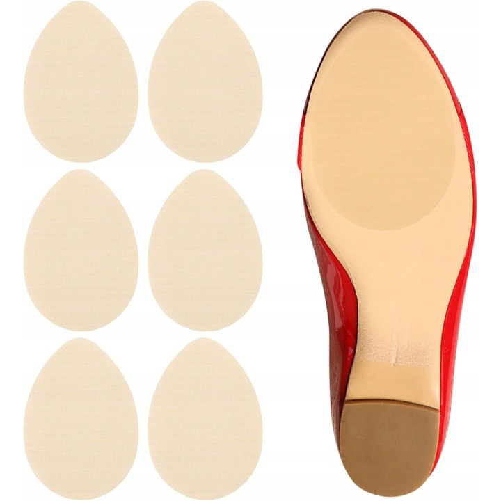 Set 12 bucati talpi antiderapante autoadezive pentru incaltaminte, material cauciuc, rezistente, texturate